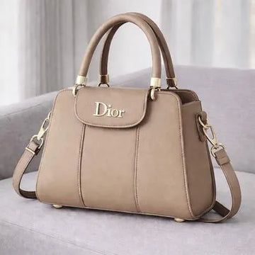 Women's Beige Leather Shoulder Bag 9x12