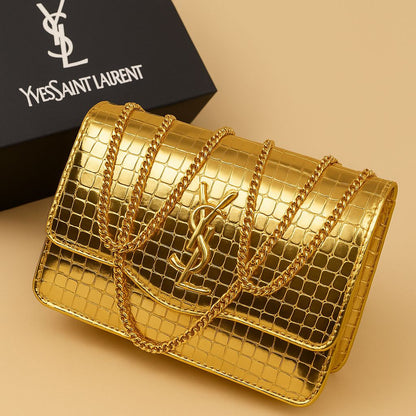 Premium Croc-Embossed Vegan Leather Crossbody Bag