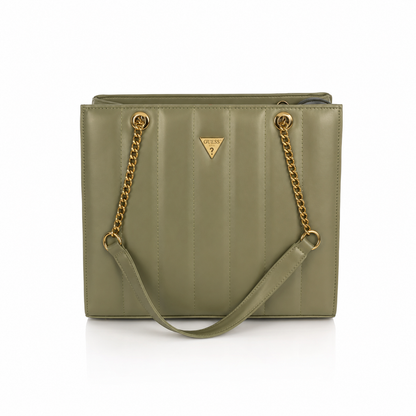 Guess Handbag 13x11 Inches Elegant Chain Strap Designer Bag | Beige