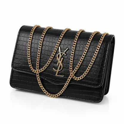 Premium Croc-Embossed Vegan Leather Crossbody Bag