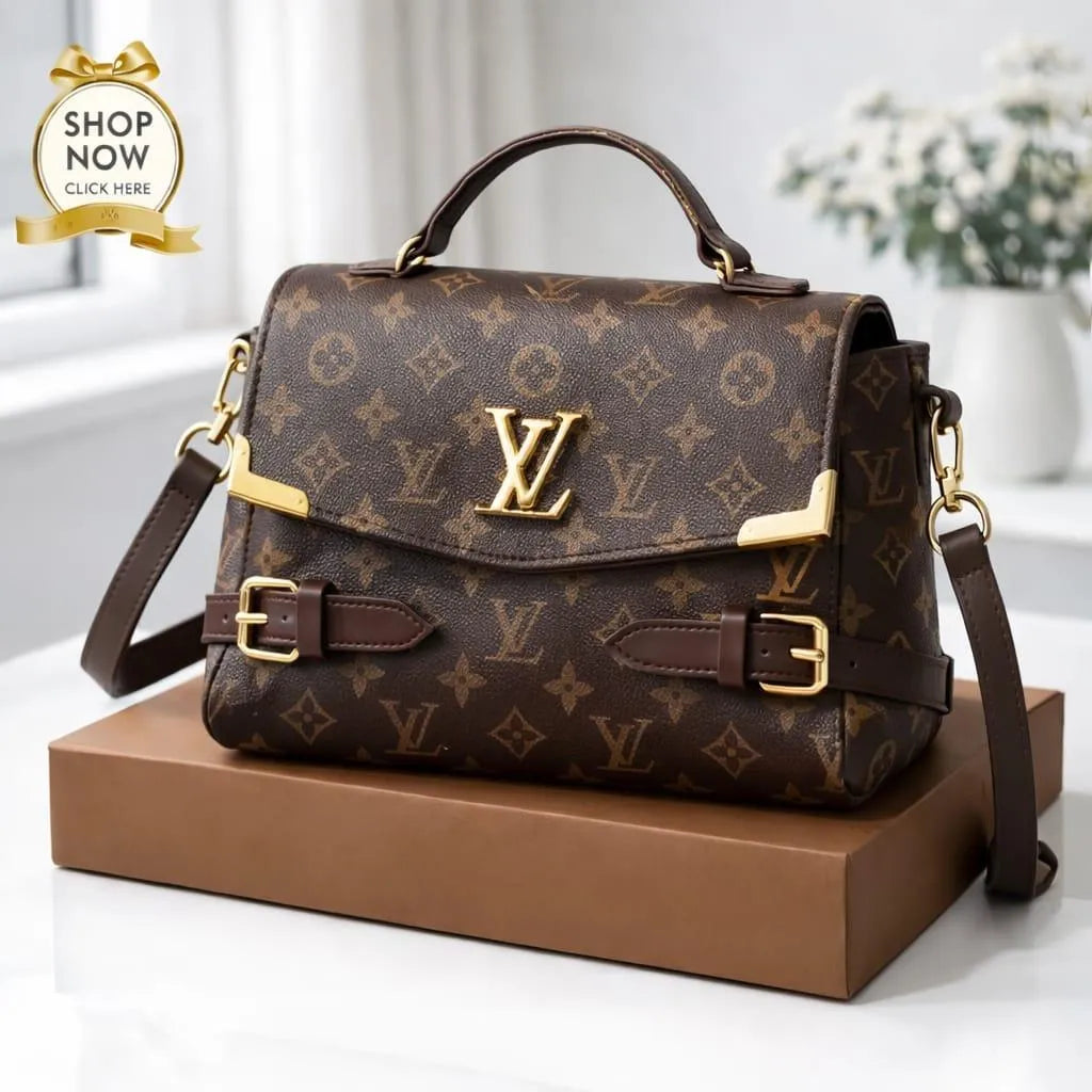 Checkered Shoulder Bag Medium Soft Leather Long Strap