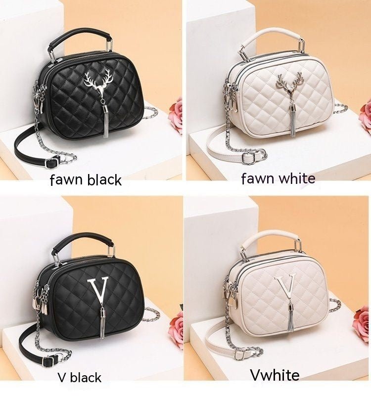 Quilted Chain Shoulder Bag | Black