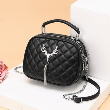 Quilted Chain Shoulder Bag | Black